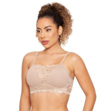 Imagem de Sutia Com Bojo Sem Aro e Renda Confortavel  - Rara, G, Chocolate