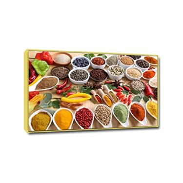 Imagem de Impressão de imagens de cozinha em tela - arte de parede em tela de cozinha grande, decoração de pôsteres e impressões - Comida para decoração de sala de jantar 50 x 80 cm (20 x 31 pol), moldura