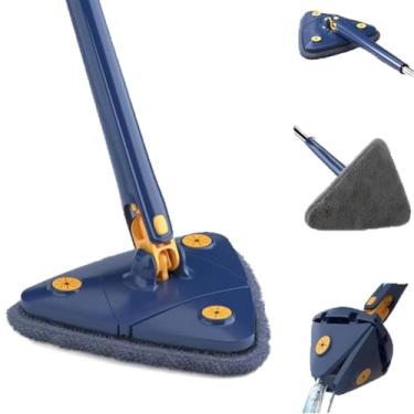 Imagem de Mop Triangular Giratório com Sistema de Auto-Torção, Azul, Limpeza de Pisos e Vidros, com Reservatório para Detergente