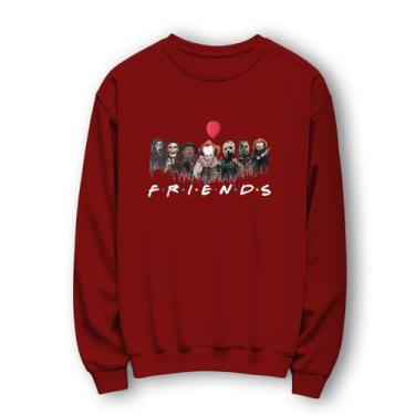 Imagem de Moletom Gola Careca Friends Terror - Lobo Sete, G, Vermelho