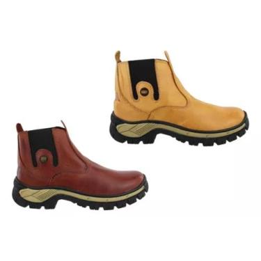 Imagem de Kit 2 Pares Botina Masculina Agro Bota Couro Sola Tratorada - KETTER B