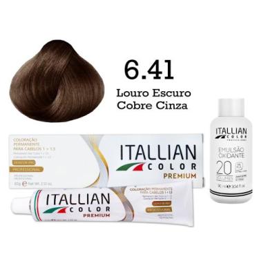 Imagem de Coloração 6.41 Louro Escuro Cobre Cinza + Oxi 20 Vol  Itallian Color