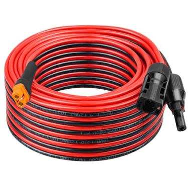 Imagem de XRDS -RF Cabo de extensão solar para XT60i de 12 AWG - cobre estanhado, fio fêmea XT60i resistente para painel solar, bateria e estação de energia, baixa resistência