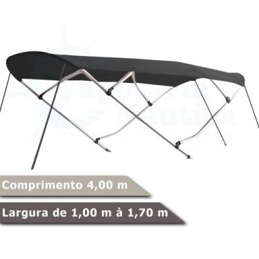 Imagem de Capota Toldo Nautico 4 Arcos 4m Comprimento Estrutura Reforçada P/ Lan