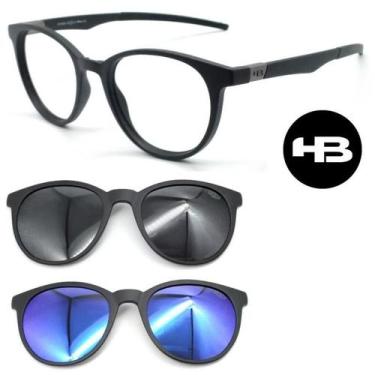 Imagem de Armação Grau Hb Swicth 0253 Preto Fosco Com 2 Clipons Ca, 0243 preto f