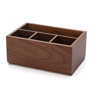 Imagem de Porta-lápis para mesa, organizador de lápis de madeira, para uso no escritório em casa