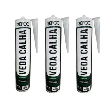 Imagem de Kit 3 Veda Calhas Alumínio Selante Vedante Rufos Telhas 400g - REFOC
