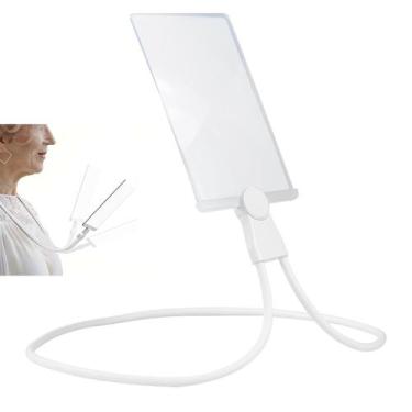 Imagem de Lupa de Pescoço Aumento 5x Maos Livres Leitura Haste Flexivel Apoio Me