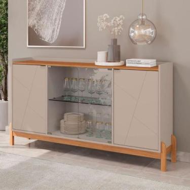 Imagem de Kit Sala de Estar Ramos Off White/Cedro - Mais de Casa