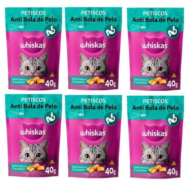 Imagem de Kit 6Un Petisco Whiskas Temptations Anti Bola Pelo Gatos