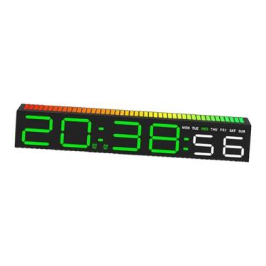 Imagem de Generic Relógio digital Exibição grande 9 cor intercambiável, relógio de mesa fácil o relógio LED para sala de estar, mesa do quarto, Digital Verde