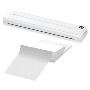 Imagem de WGLAKJ Mini impressora térmica A4 portátil sem tinta, impressora de documentos, de bolso, compatível com impressora térmica, fácil de usar
