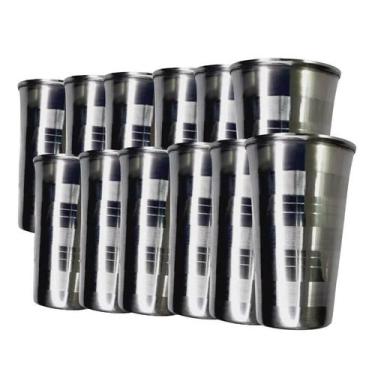 Imagem de Kit De 12 Copos Aço Inox 250Ml Para Cerveja E Outras Bebidas - Top Rio
