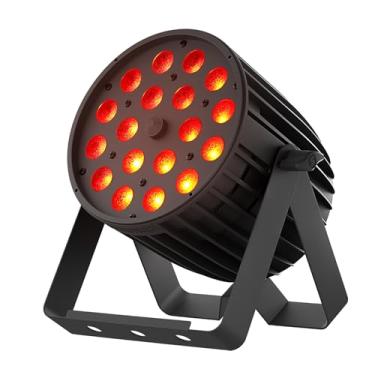 Imagem de SHEHDS Luzes Par Led 18X18W, Rgbwa+Uv 6 Em 1, Zoom/Wash/Strobe De 23-49°, Luz De Palco, Luz De Dj, Luz Wash, Dmx512, Ativa Por Som, Estrutura De Alumínio, Para Palco, Discoteca, Clube, Festa