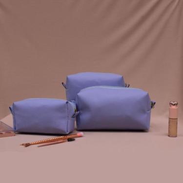 Imagem de Kit Necessaire 3 Peças Feminina Luxo Organizador de Viagem Multiuso Ma