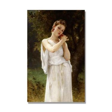 Imagem de NHLDZYH William Adolphe Bouguereau Impressões artísticas - Pintura de retrato - (Brincos) - Pôster temático de mitologia grega - Pôster de decoração de parede vintage. Tela de 80 x 130 cm - 31,5 x