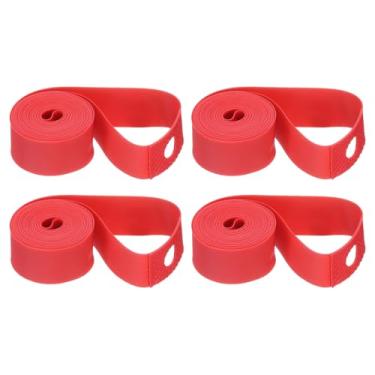 Imagem de HARFINGTON 4 tiras de aro de bicicleta 73,7 cm x 18 mm PVC forro de pneu de bicicleta fita de aro de roda de bicicleta fita de tubo interno protetor de almofada de proteção anti-arranhões para Road