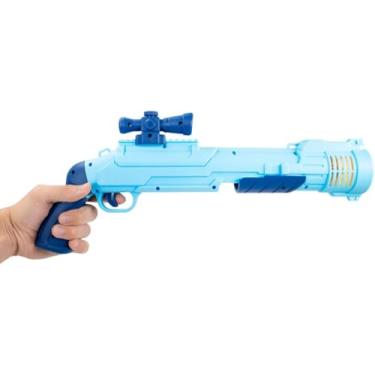 Imagem de Arma Bolas Sabão Maquina Eletrica Brinquedo Lança Bolhas Cor:Azul