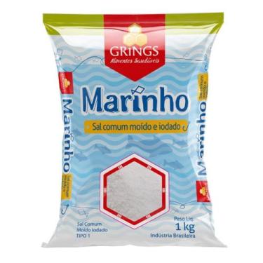 Imagem de Sal (Marinho) Comum Moido Iodado 1kg - Grings