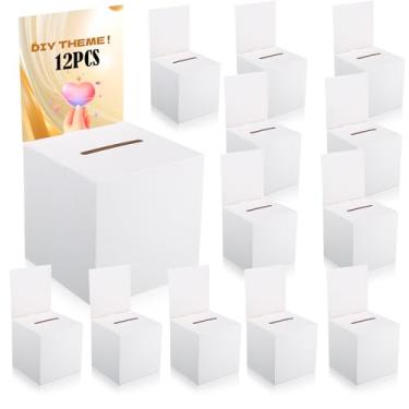 Imagem de ABURRORI 12 Caixas De Rifa, Urna Votação Em Massa, Sugestão Doação Para Arrecadação Fundos, Cartão Ingresso Com Slot E Cabeçalho Removível, Leilão Votação, Caridade, Concurso Coleta (12)