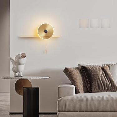Imagem de Luminária de parede interna LED com interruptor de cabo de puxar lâmpadas de parede tricolor regulável 3000K/4500K/6500K metal moderno para sala de estar, quarto, sala de jantar, escada, cabeceira