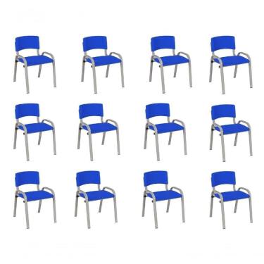 Imagem de Kit 12 Cadeiras Infantil Iso, , Base Cinza Azul