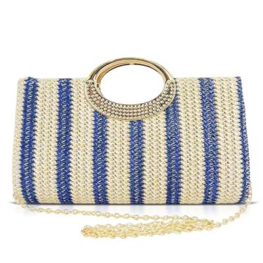 Imagem de QTKJ Bolsa de praia de palha para mulheres, sacola, bolsa para férias, viagens, uso diário (estilos 437