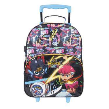 Imagem de Mala Escolar G com Rodinhas + Squeeze 340ml Infantil Menino Mazica Par