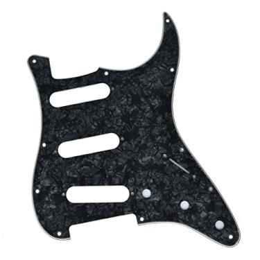 Imagem de KAISH 11 furos ST/Strat Style Pickguard SSS Pick Guard para Stratocaster/Strat feito nos EUA/México, pérola preta