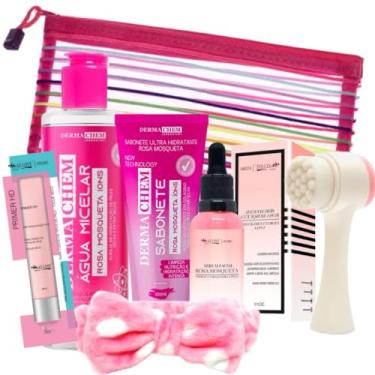 Imagem de Kit skin care rosa mosqueta completo c/primer sabonete e sérum limpeza de pele - 7 itens