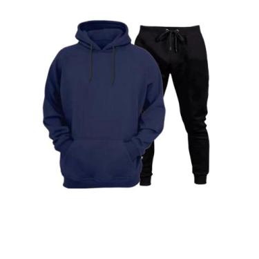 Imagem de Conjunto de Moletom Abrigo Blusa de frio + Calça de moletom Masculino 