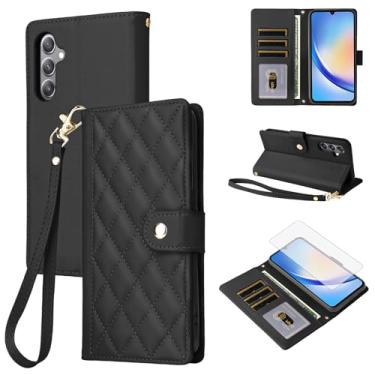 Imagem de Furiet Capa carteira para Samsung Galaxy S24 Plus/S25 Plus S24+ S25+ 5G com protetor de tela e alça de pulso, compartimento para cartão, capa de telefone fólio para S24Plus 24S + S 24 24+ S25Plus 25S