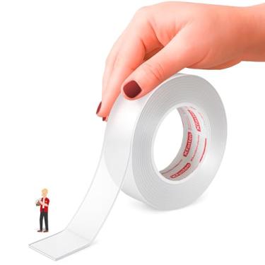 Imagem de XFasten Fita Adesiva Nano XFasten Reutilizável Dupla Lateral, 2,5 cm x 4,5 m, Multifunção, Móvel, Sem Rasto, Lavável