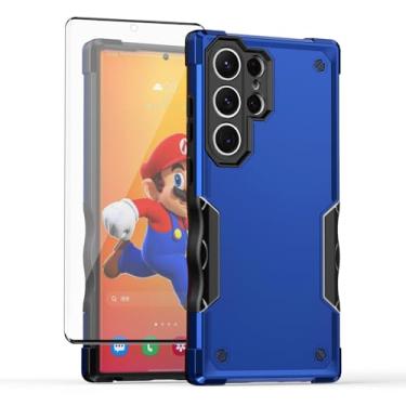 Imagem de Asuwish Capa de celular para Samsung Galaxy S23 Ultra 5G com protetor de tela de vidro temperado capa celular híbrida fina à prova de choque rígida acessórios de proteção S23Ultra 23S S 23 23Ultra