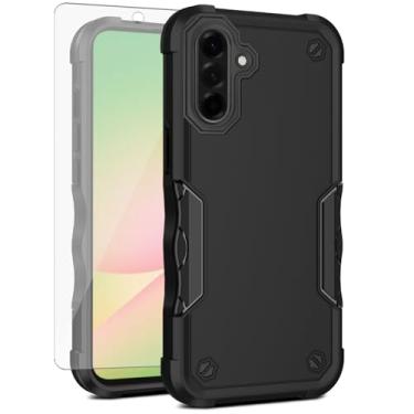 Imagem de Asuwish Capa de celular para Samsung Galaxy A56 5G com protetor de tela de vidro temperado, híbrida, fina, resistente, à prova de choque, rígida, protetora, resistente, acessórios móveis A 56 56A LTE