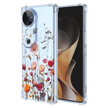 Imagem de RRXSYXL Capa para Vivo S19 Pro, Vivo V40 com estampa floral transparente, capa macia à prova de choque para Vivo S19 Pro, Vivo V40, linda flor