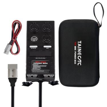 Imagem de TAINECTC Mini Caixa De Distribuição Energia 12 V (Estojo Organizador), Conversores Com 2 Soquetes Anderson + 6 Usb Para 3 Cigarros, Indicador Led, Lanterna Estágios, Camping E Pesca