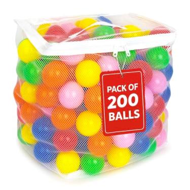 Imagem de MW SPORTS Play Balls for Ball Pit, Plastic Crush Proof, Phthalate & BPA Free, Assorted Colors in Master carton-200 Count
