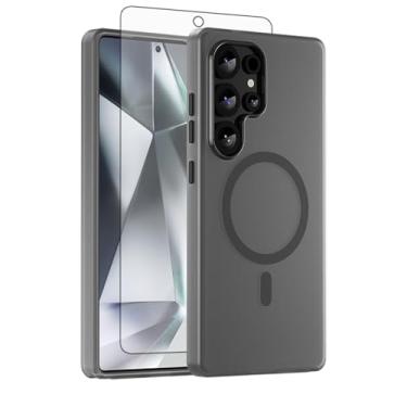 Imagem de Asuwish Capa de celular para Samsung Galaxy S25 Ultra 5G, compatível com Magsafe Magnetic, protetor de tela, capa protetora à prova de choque traseira fosca translúcida S25Ultra 25S S 25 25Ultra 6,9