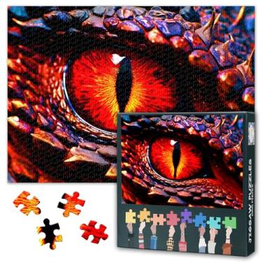 Imagem de 1000 Piece Puzzle for Adults Dragon Eye in Red Colors Collage Puzzles Red Magma Eyes Jigsaw Puzzles Family Challenging Puzzle for Dragon Lover Gifts 28 x 20 inch