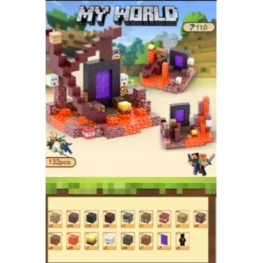 Imagem de My World Kit de Construção Nether Portal, 132 Peças, Blocos