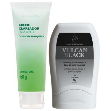 Imagem de Máscara Facial Vulcan Black Remove Cravos + Creme Clareador Rosa Mosqu