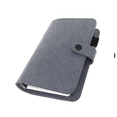 Imagem de A6/A5 Capa de Feltro de 6 Furos com Visualização de Anel Redondo Pasta de Arquivo para Protetores de Folha Folha/Refil de Notebook/DIY Scrapbooking/Protetor de Capa de Fichário Sombra Escura, Conjunto A6 mini)