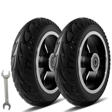 Imagem de PRO CAKEN 200X50 Liga de Alumínio Roda de Pneu Sólido com Ferramenta para Scooter Elétrica Carro de Equilíbrio 8X2 Roda Sólida À Prova de Explosão Peças de Pneu Sem Câmara 2Pack