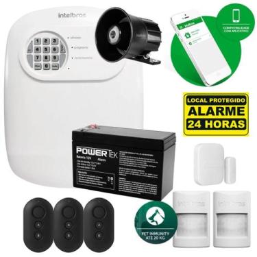 Imagem de Kit Alarme Intelbras ANM 24 NET, Central , 2 Sensores Sem Fio PET e 1 