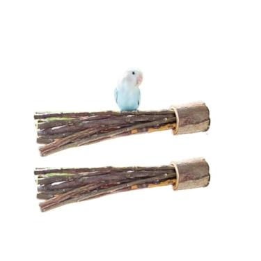 Imagem de Brinquedos de mastigar de madeira natural para gaiola, palitos de mastigar de madeira de maçã natural para animais pequenos, brinquedos de mastigar papagaios para ratos gerbil, hamster, periquitas