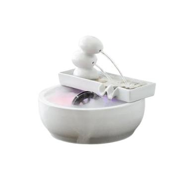Imagem de Enfeites de fonte de aquário de água corrente fácil de instalar com roda Feng Shui (branca)