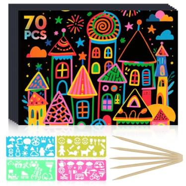 Imagem de XBagSJ Grande 70 peças de artesanato de papel arco-íris 7,5 × 13,1 cm, desbloqueie notas sem bagunça, presentes para crianças de 4, 5, 6, 7, 8, 9, 10 anos, meninas, meninos, estudantes, festa de