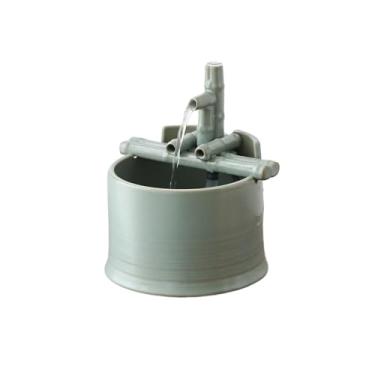 Imagem de Fonte de água de mesa de fácil instalação Feng Shui para quarto de escritório doméstico (verde)