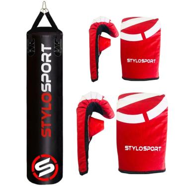 Imagem de SACO DE PANCADA STYLO 160CM + 2 LUVAS DE TREINO BATE SACO (1 ADULTO VM. 1 INFANTIL VM.)